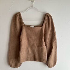 H&M Tan Sweater Square Neck